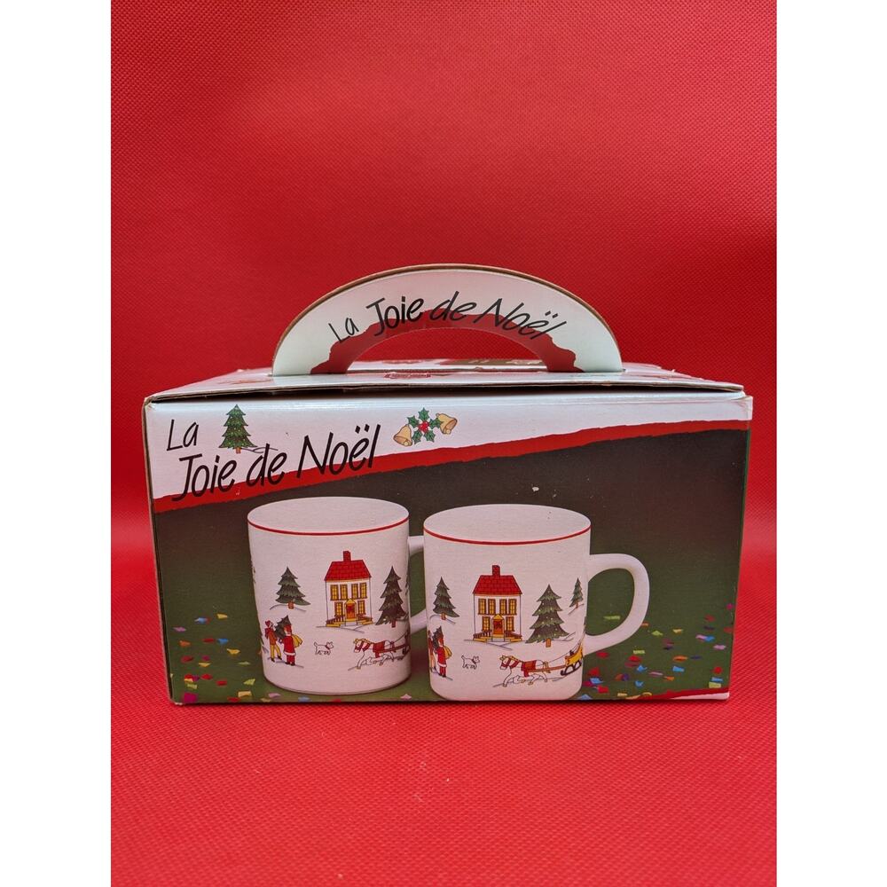 Vintage 1987 “Joy of Christmas” Mug Set – Boxed Hong Kong Scene – NIB